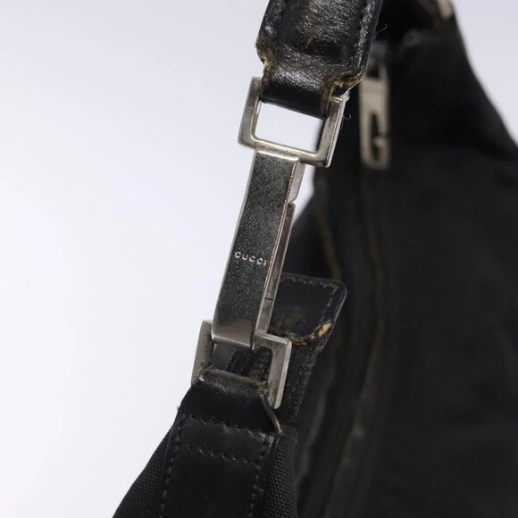 GUCCI Shoulder Bag Nylon Black Silver 001 1955 Auth - Picture 4 of 16